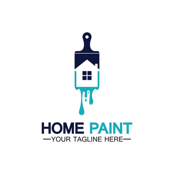 Home Painting Vector Logo Design.Home House Painting Service Coloring Logo Design Template.House painting service, decor and repair multicolor icon Vector logo. - Vector, Image