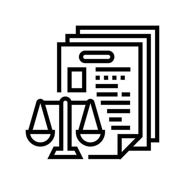 burocracia ley diccionario línea icono vector ilustración - Vector, Imagen