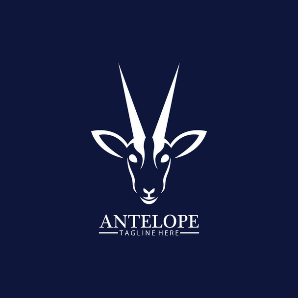 Antelope testa logo vettoriale icona illustrazione modello di design - Vettoriali, immagini
