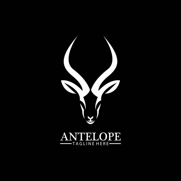 Modèle de conception d'illustration d'icône vectorielle de logo de tête d'antilope - Vecteur, image