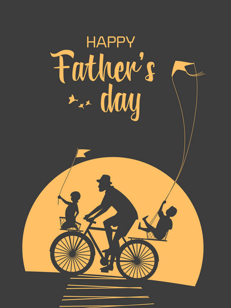 Happy Fathers Day Holiday vector greeting card - Vector, Image
