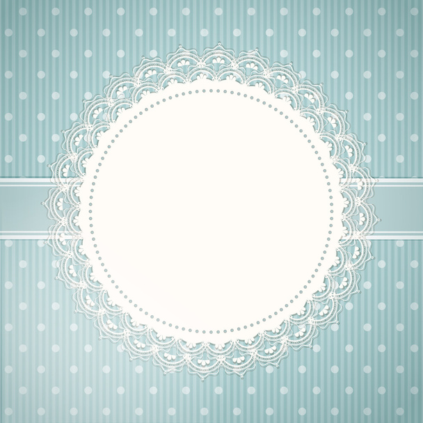 lace doily background and blue - Vector, Image