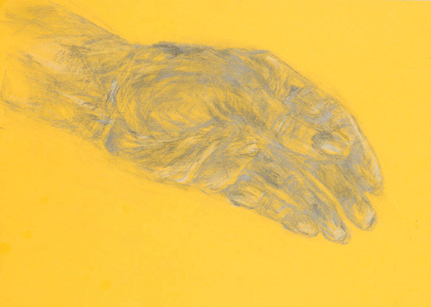 lápiz dibujado a mano ilustración de la mano con gesto de apretón de manos - Foto, Imagen