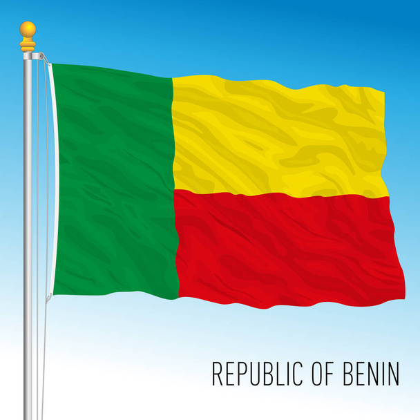 Официальный флаг Бенина, африканская страна, векторная иллюстрация - Вектор,изображение