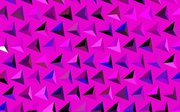 Koyu mor, üçgen şekilli pembe vektör dokusu. Renkli üçgenlerin olduğu bir resim. Kartvizitiniz için modern tasarım. - Vektör, Görsel
