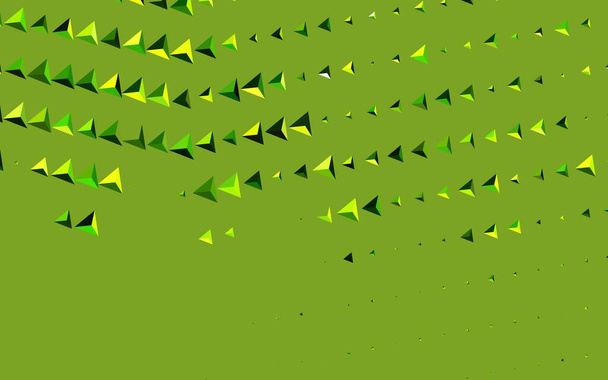 Verde escuro, textura vetorial amarela com estilo triangular. Ilustração abstrata moderna com triângulos coloridos. Padrão para livretos, folhetos - Vetor, Imagem