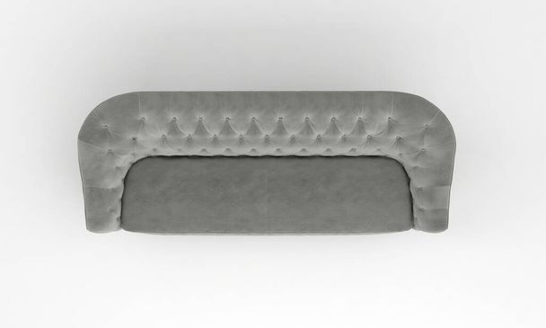 A 3D rendering of a modern stylish light gray sofa isolated on a white background - Fotografie, Obrázek