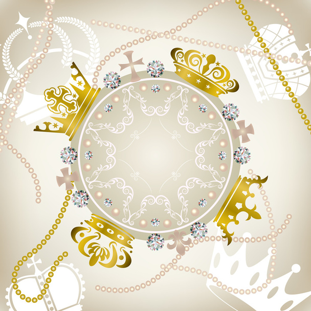 Decoration crowns frame - Vektor, obrázek
