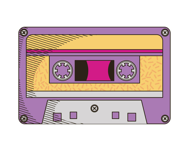 dispositivo retro cassette - Vector, Imagen