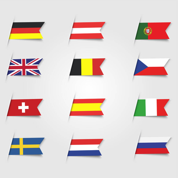 Nordic Fags set, vector Scandinavian country flag - Вектор, зображення
