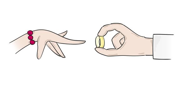 proposta de casamento com anel
 - Vetor, Imagem