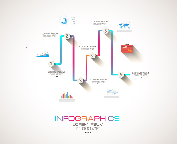 Modern Infographic template with Flat UI style - Vector, afbeelding