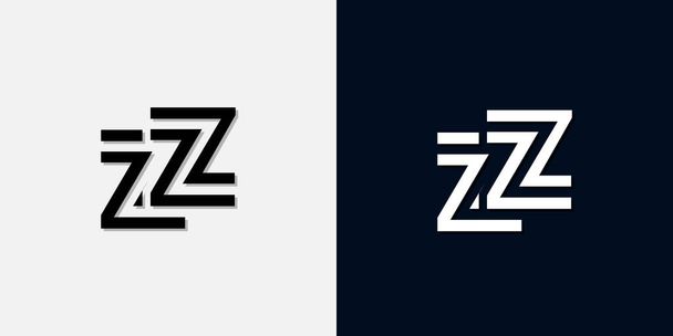 Modern Abstract Initial letter ZZ logo. This icon incorporate with two abstract typeface in the creative way.It will be suitable for which company or brand name start those initial. - Vector, Image