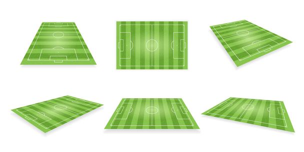 Soccer field layout for football team game set - Вектор,изображение