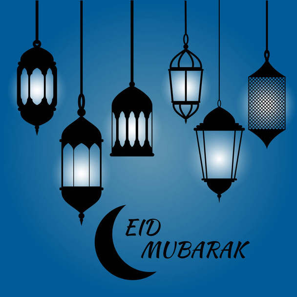 Eid Mubarak islamitisch ontwerp achtergrond. Creatief ontwerp Sjabloon vector illustratie. - Vector, afbeelding