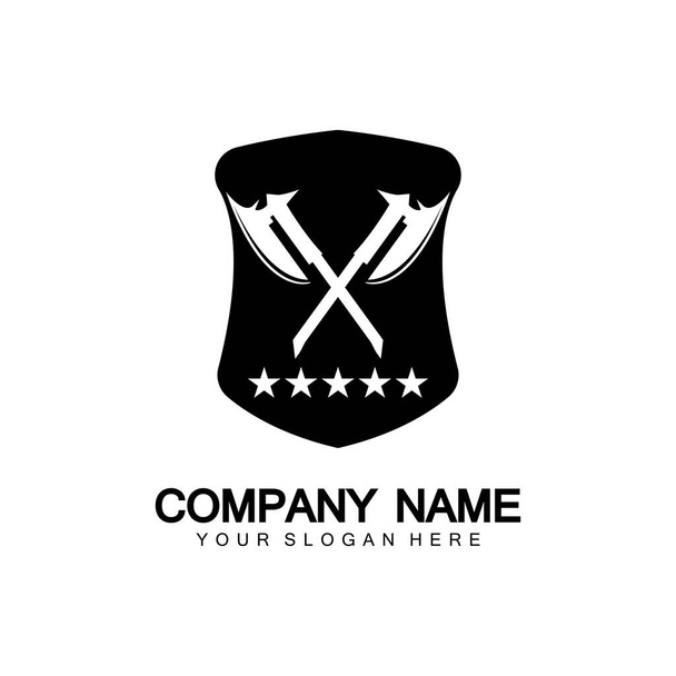 Λογότυπο τσεκουριού. Πολεμικός πέλεκυς εκτελεστής τσεκούρι Βίκινγκ τσεκούρι μάχης σε διάνυσμα - Διάνυσμα, εικόνα