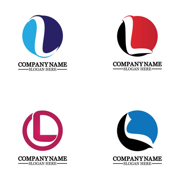 L harfi logo tasarım şablonu ögeleri - Vektör, Görsel