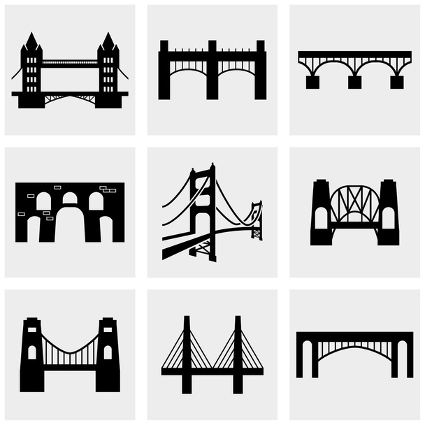 Icone ponte impostate su grigio
 - Vettoriali, immagini