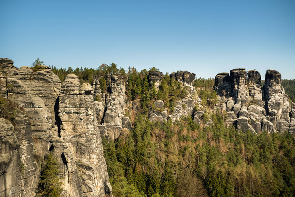 rocks in the national Park of Saxon Switzerland, Bastei.Germany. - Foto, Imagem