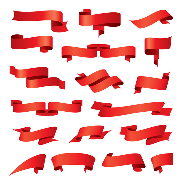 biggest collection of vector red ribbons  - Vector, Image