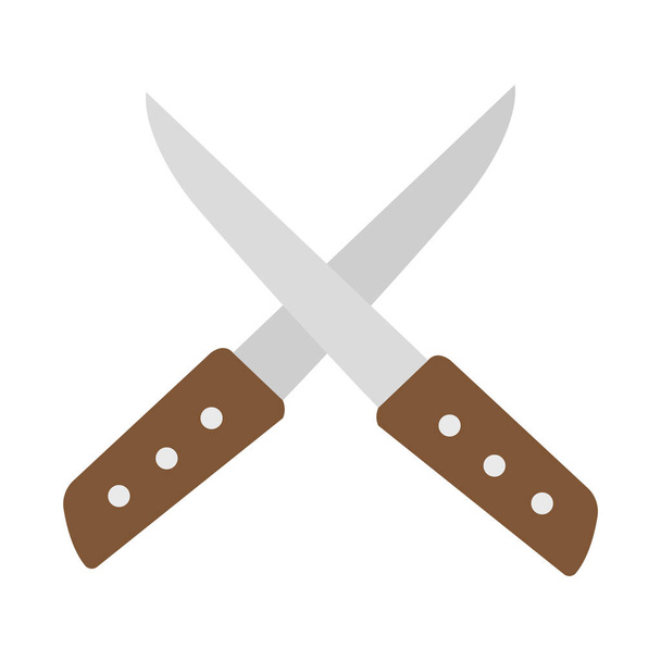 dos cuchillos de cocina sobre un fondo blanco accesorios de cocina - Vector, Imagen