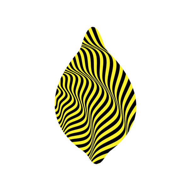 Zitrone im Op-Art-Stil beliebte tropische Früchte auf weißem Hintergrund Lebensmittel-Logo-Konzept für Design - Vektor, Bild