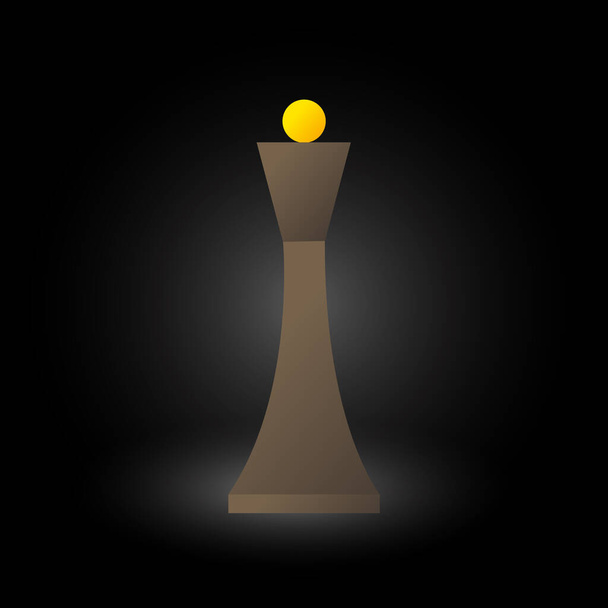 Schachkönigin vor dunklem Hintergrund ein beliebtes Objekt für ein Brettspiel-Konzept Hobby ein Symbol des Erfolgs - Vektor, Bild