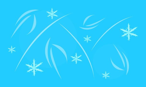 Ledové vzory na modrém pozadí okouzlující sněhové vločky koncept zimy a studené tapety pro design - Vektor, obrázek