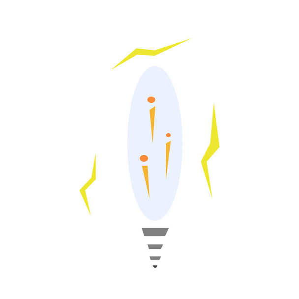 lightbulb logo with lightning patterns around the concept of idea and inventions - Vector, Image