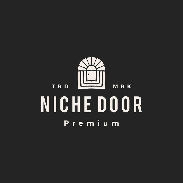 niche door curve hipster vintage logo vector icon illustration - Vector, Image