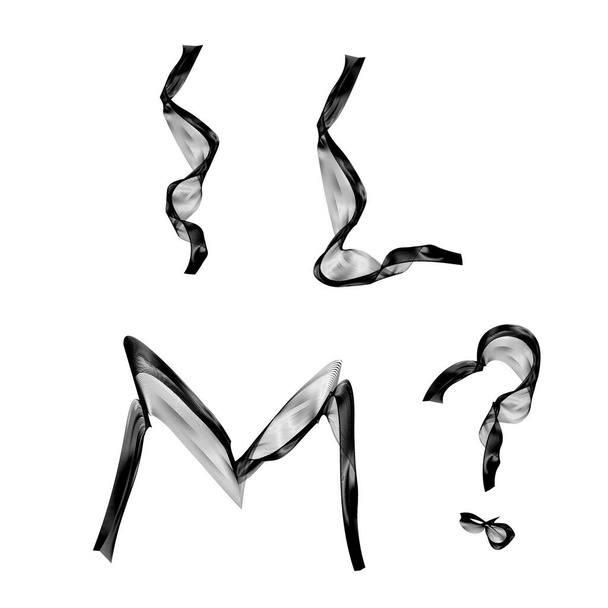 letras inglesas l y m de objetos de humo vectoriales para el diseño sobre un fondo blanco - Vector, imagen