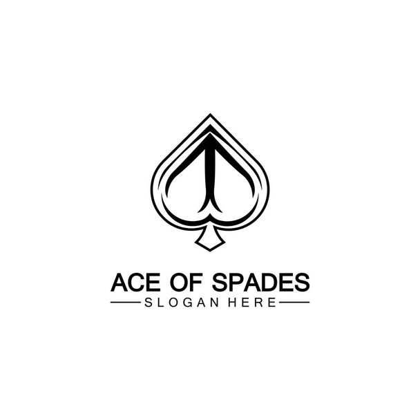 Дизайн логотипа иконки Ace of Spades. Плоская иконка для веб и мобильных приложений. Его можно использовать как логотип, пиктограмму, иконку, инфографический элемент. Иллюстрация. - Вектор,изображение