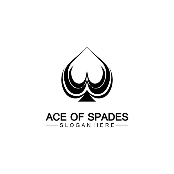 Σχεδιασμός λογότυπου του εικονιδίου Ace of Spades. Επίπεδη σχετική εικόνα για web και mobile εφαρμογές. Μπορεί να χρησιμοποιηθεί ως - λογότυπο, εικονόγραμμα, εικονίδιο, infographic στοιχείο. Εικονογράφηση. - Διάνυσμα, εικόνα