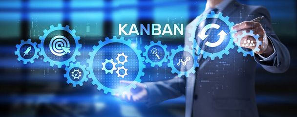 Kanban agiler Projektmanagement-Workflow zur Optimierung von Geschäftsprozessen - Foto, Bild