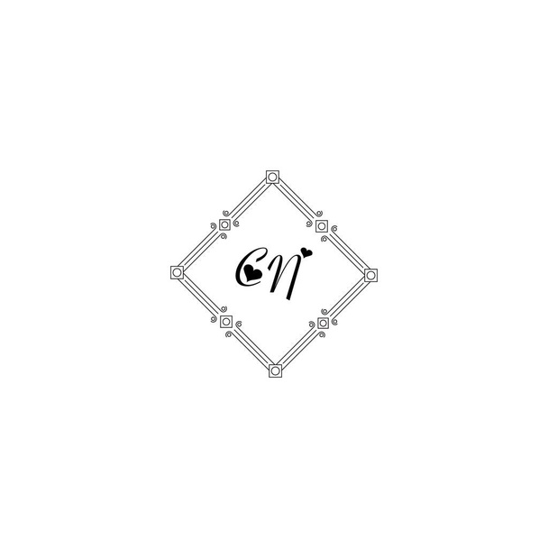 CN Uniek abstract geometrisch logo ontwerp - Vector, afbeelding