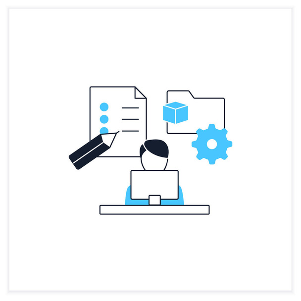 Project management flat icon - Vector, Image