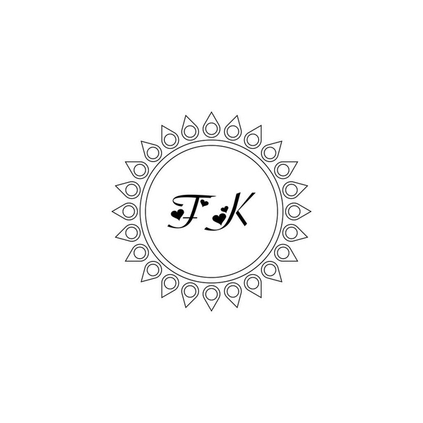 FK Unique abstract geometric logo design - Vector, Image