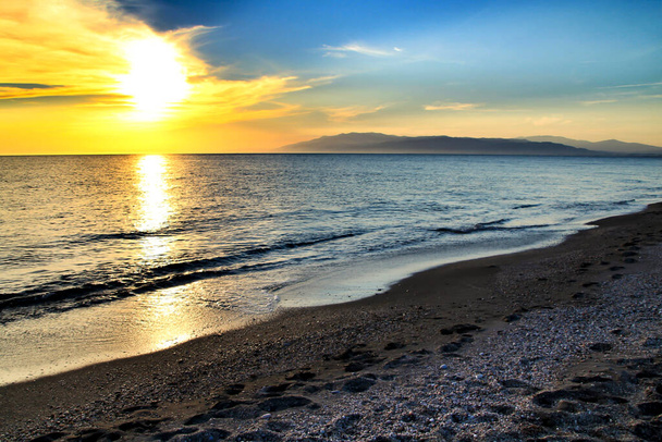 Sunset on the beach in Cabo de Gata, Almeria, Spain - Photo, Image