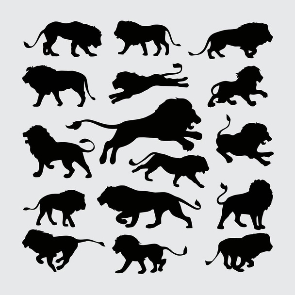 Löwensilhouette. Eine Reihe von einer Löwensilhouette - Vektor, Bild