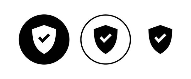 Shield check mark logo icons set. Protection approve sign. Safe icon vector - Vector, Image