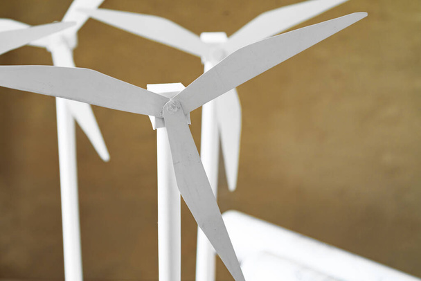Plastic windmill model propeller indoors close up - Foto, imagen