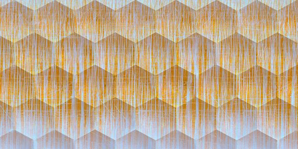 Ilustración 3D. Fondo blanco hexagonal abstracto con rayas doradas y con efecto de profundidad de campo. Un gran número de hexágonos blancos. Celular, panel 3d blanco con oro. Textura de pared Render.3d
. - Foto, Imagen