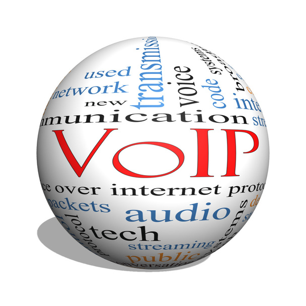 VoIP 3d Kula słowo chmura koncepcja - Zdjęcie, obraz