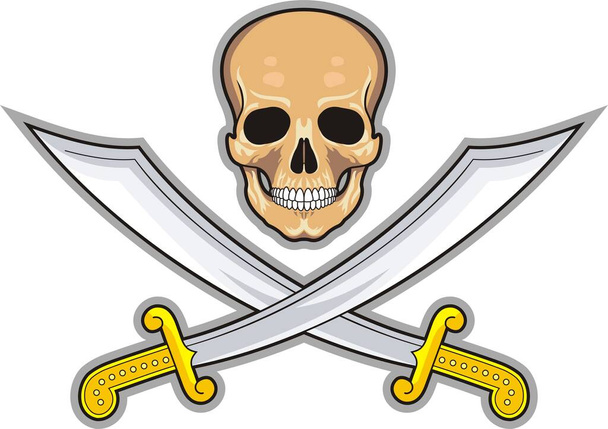 Korsan sembolü Jolly Roger - Vektör, Görsel