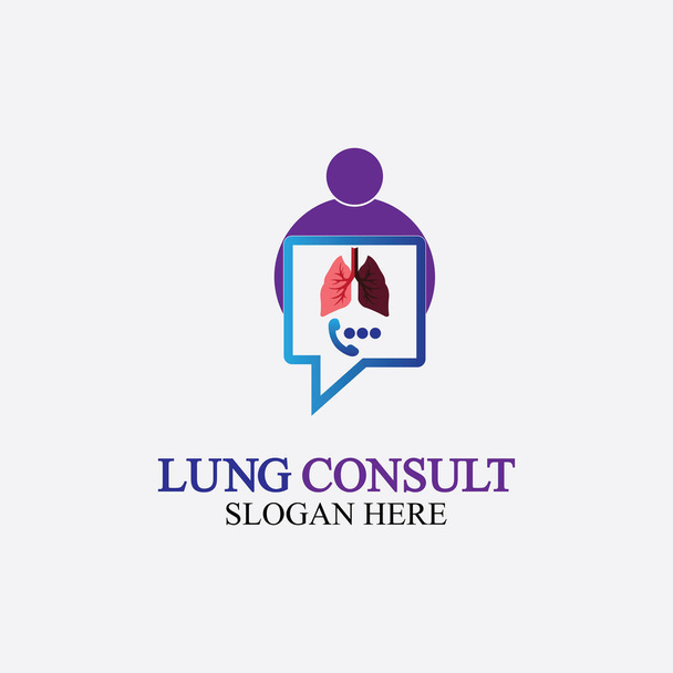 肺ロゴデザインベクトル、肺フォーラムのロゴテンプレート、肺ケアアイコンを参照してください。. - ベクター画像