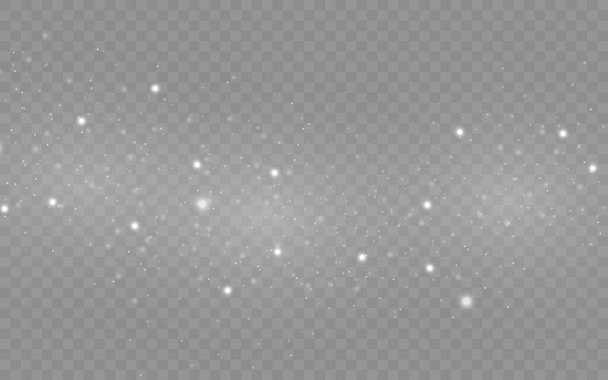 白い塵の粒子、輝き、輝き、星. - ベクター画像