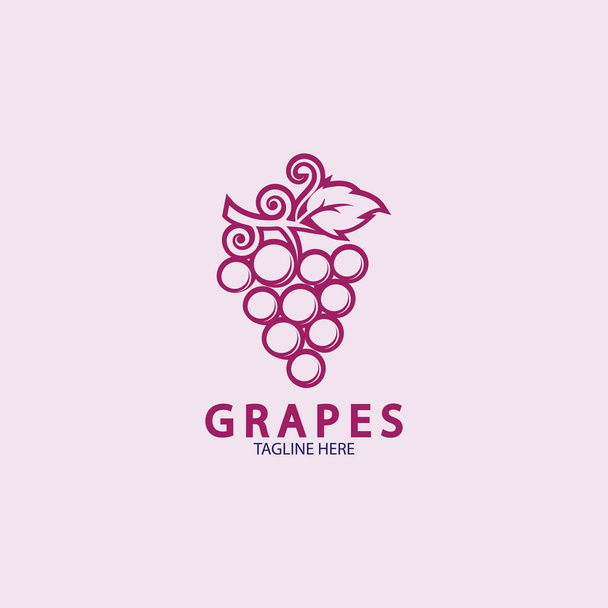 Grapes logo modèle vectoriel icône illustration design - Vecteur, image