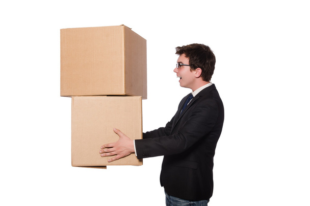 Funny man with boxes - Photo, Image