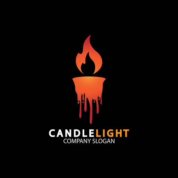 Modello vettoriale di progettazione logo icona a lume di candela - Vettoriali, immagini