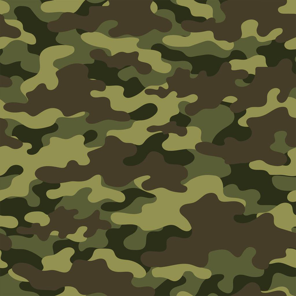 военный камуфляж. векторный бесшовный отпечаток. зеленый армейский камуфляж для одежды или печати - Вектор,изображение